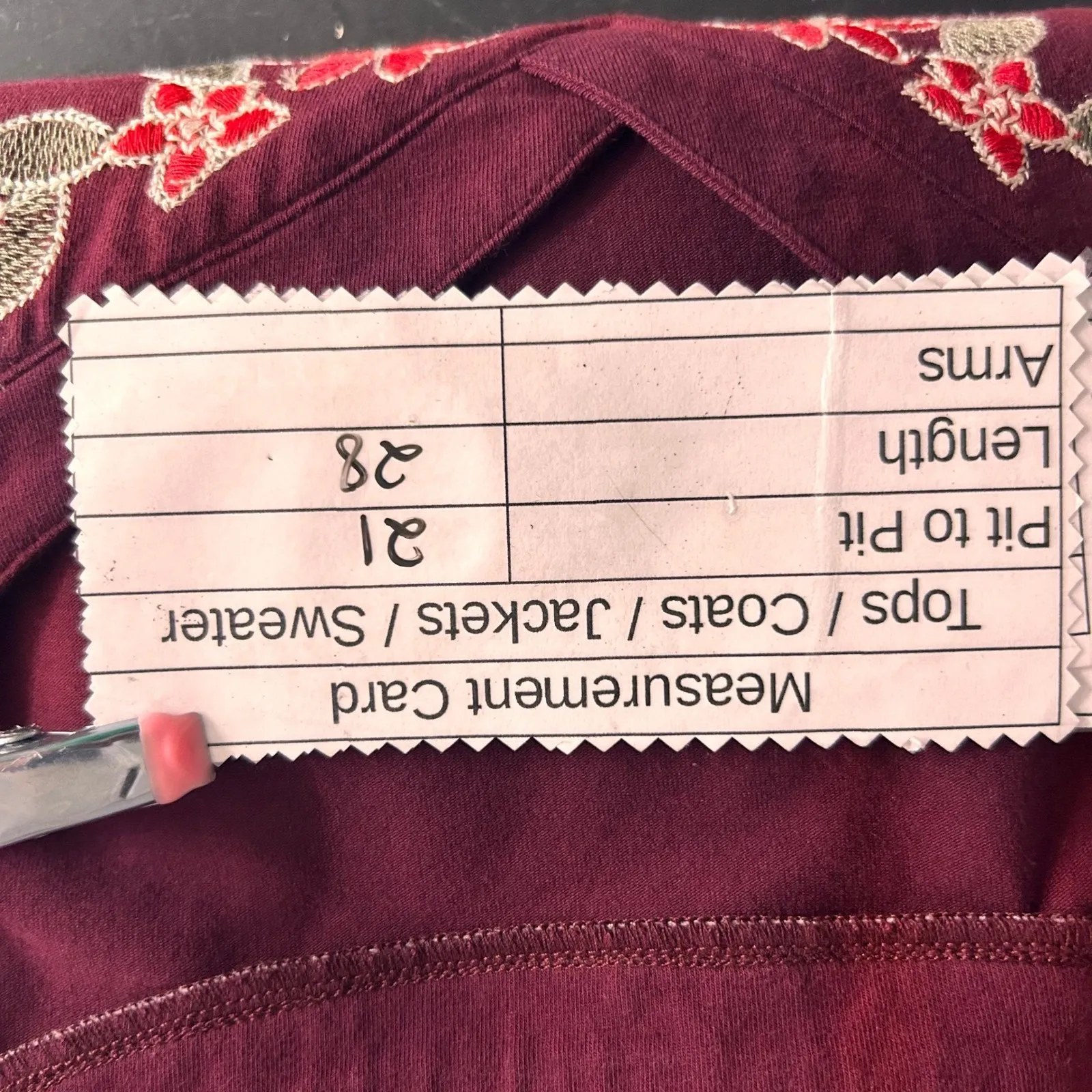 Denim And Co‎ Tunic Top Blouse Maroon Medium Red - Image 11