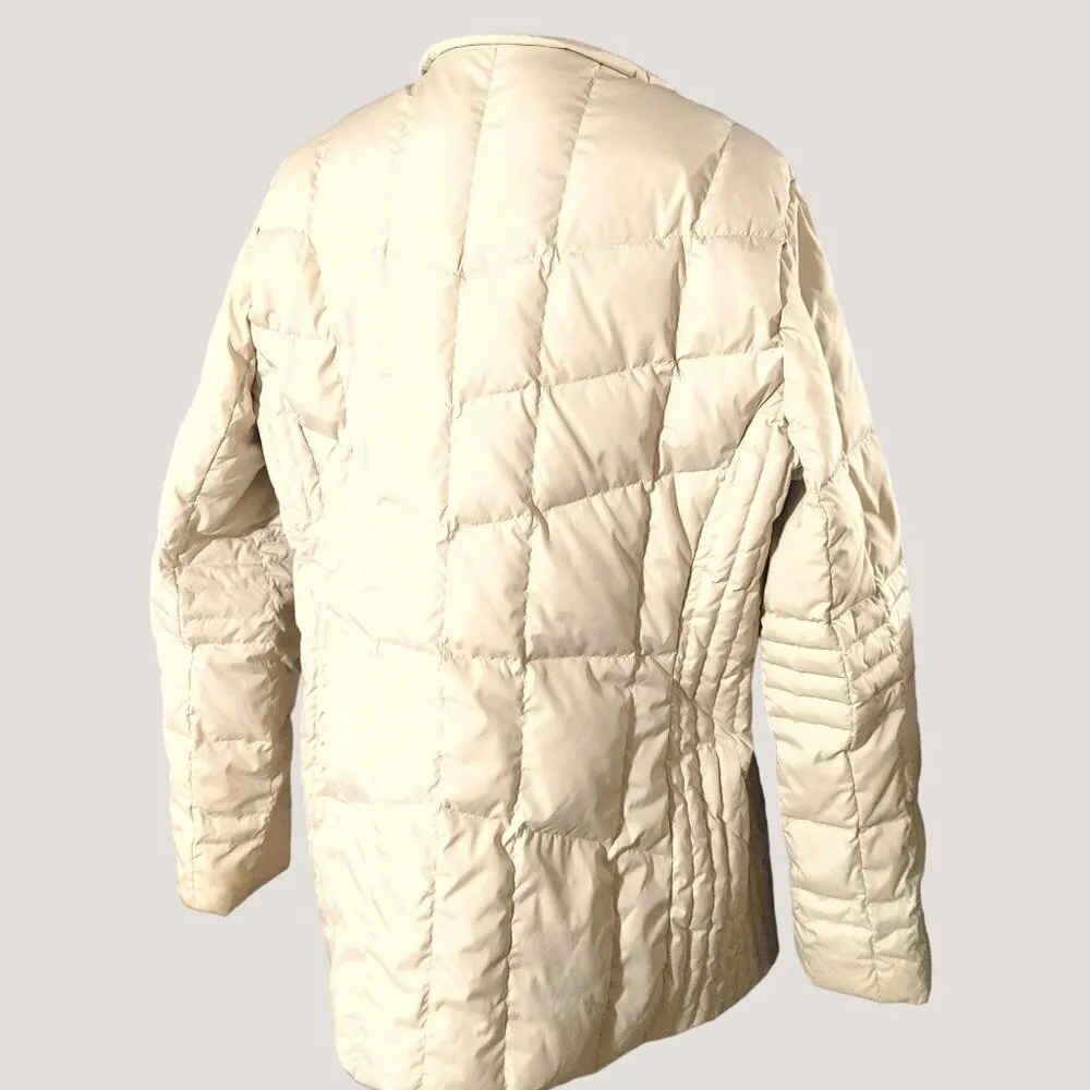 Brooks Brothers Womens Quilted Puffer Coat Beige Full Button Front - Image 5