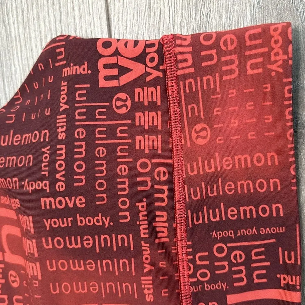 Lululemon Energy High Neck Longline Medium Support Sports Bra Ombre Red Multi 6 - Image 4