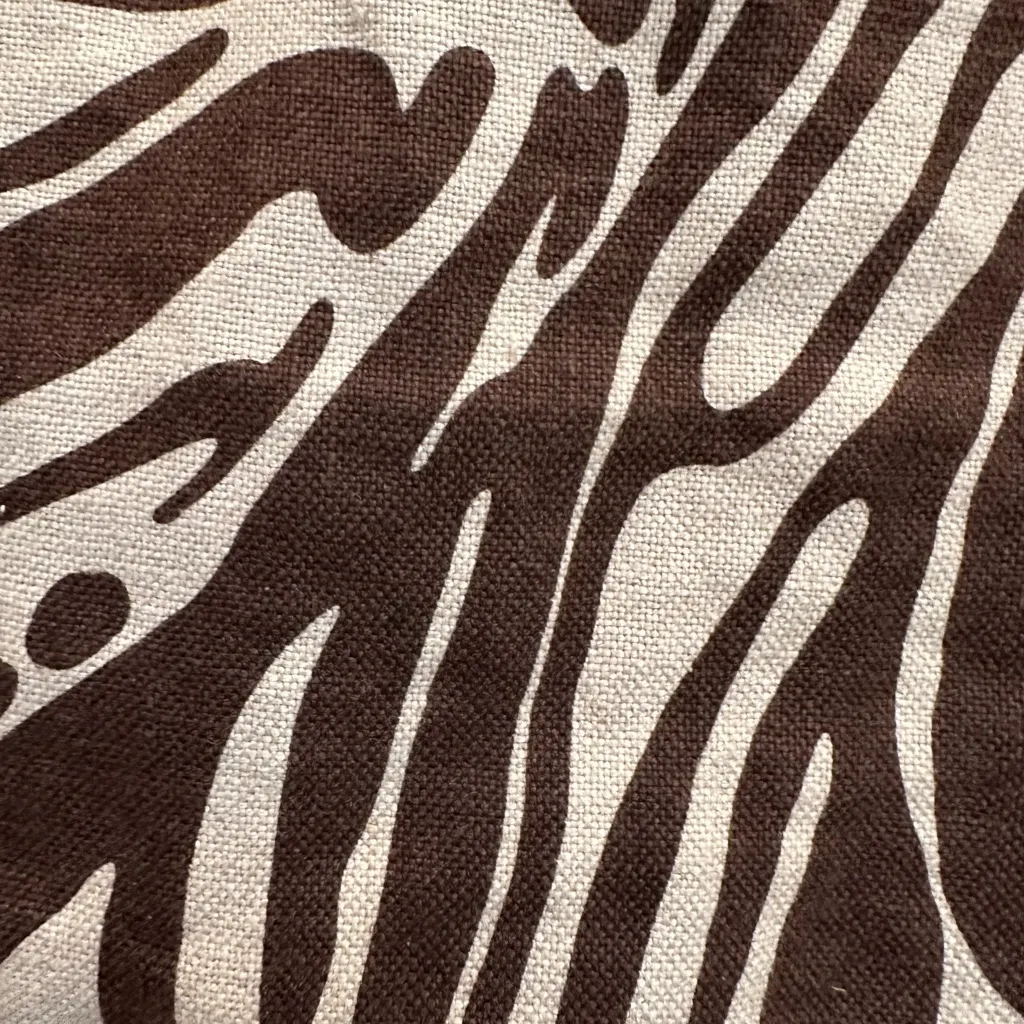 Michael Kors 100% Linen Brown Cream Chic Zebra Print Cropped Blazer Size 8 Med - Image 6