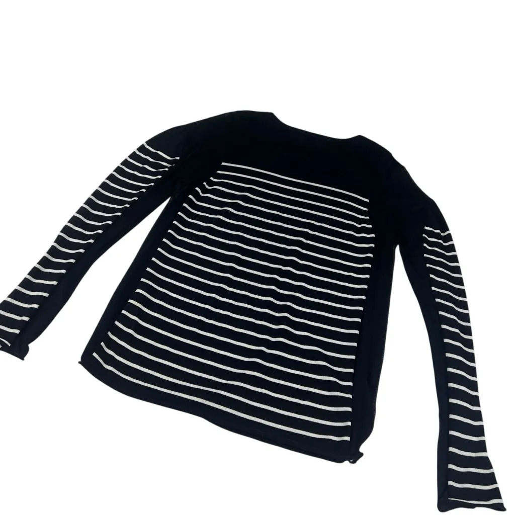 T Alexander Wang Side Sheer Panels Striped Lightweight Long Sleeve Sweater Blue Size M - Image 10