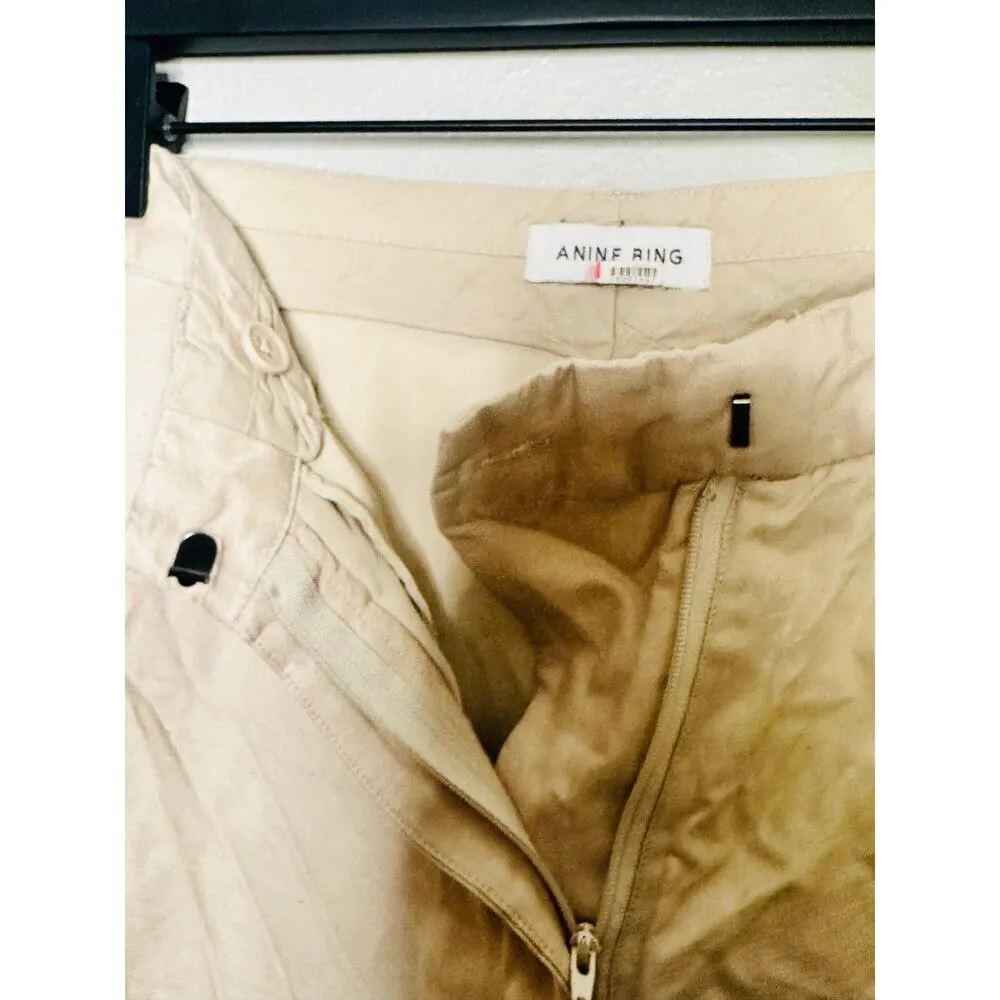 ANNIE BING Off-White Crepe Wide-Leg Lyra Trousers Pants Size 32 - Image 4