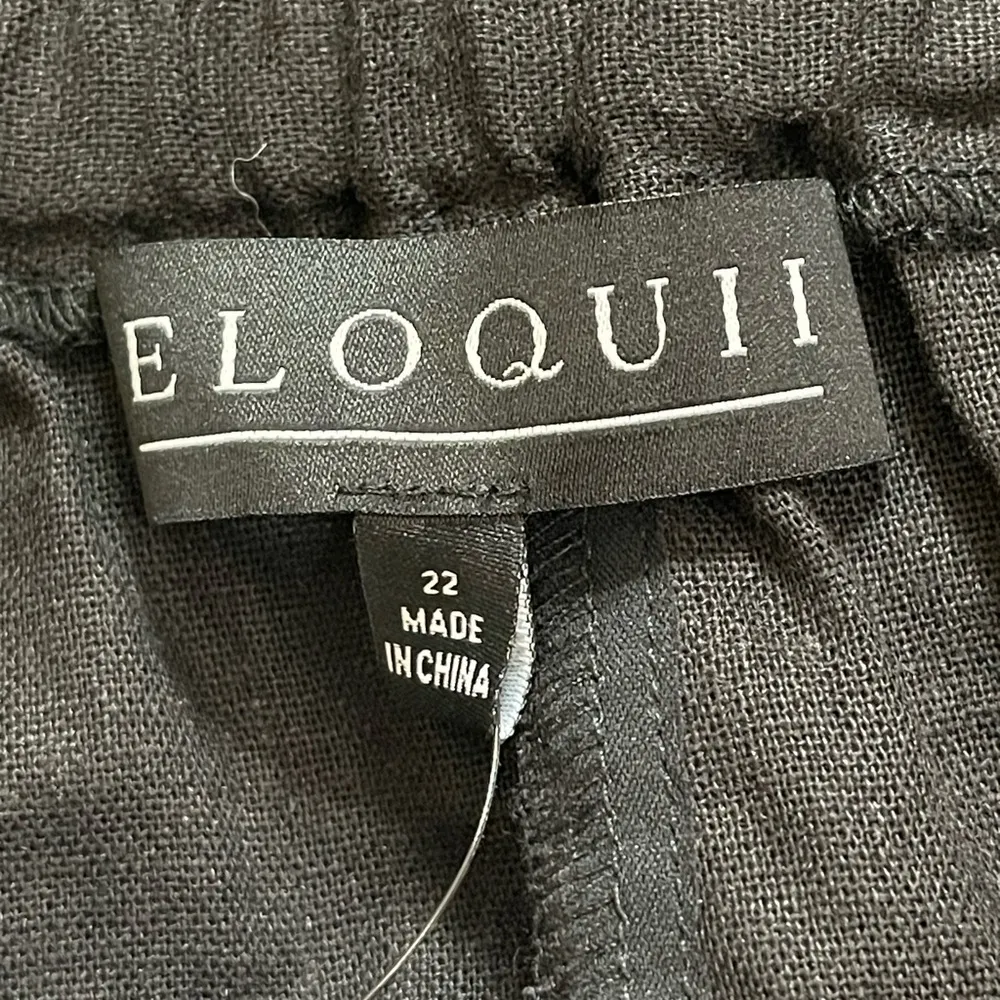 Eloquii Black linen blend wrap front skort - Image 7