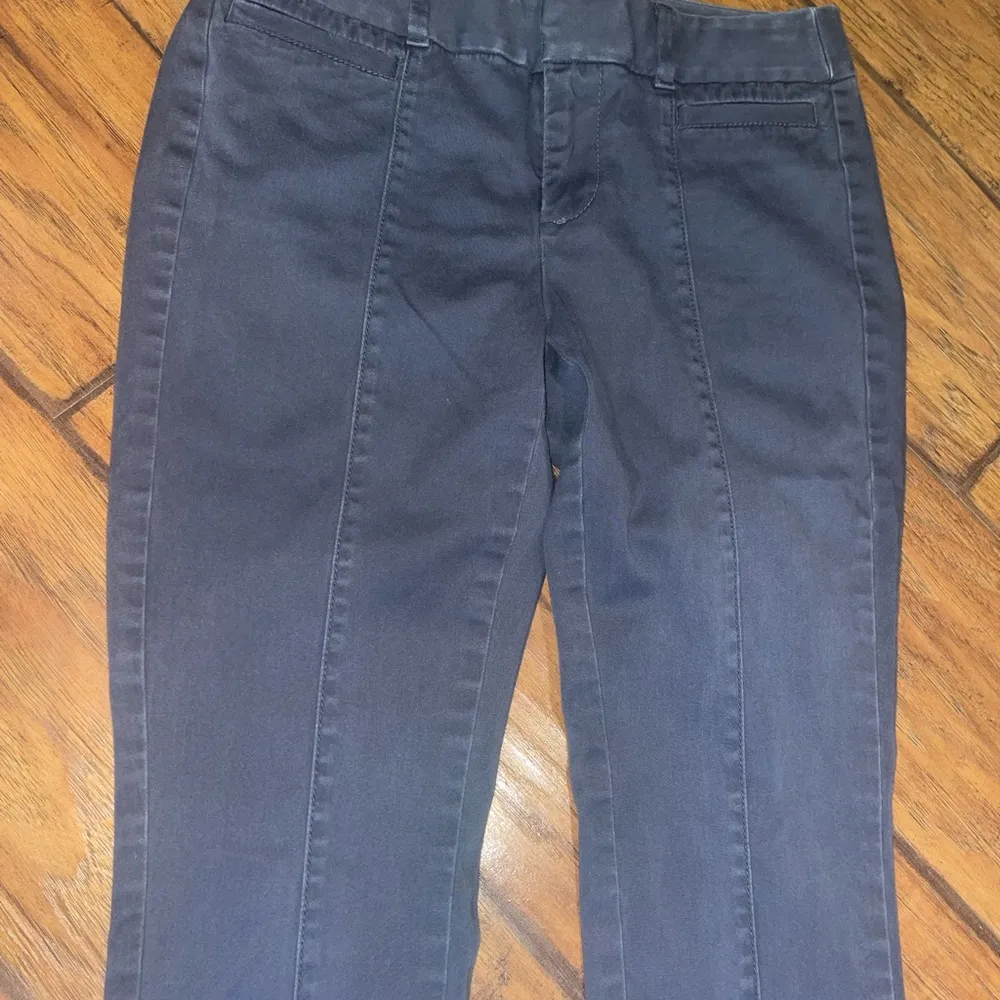 LOFT Outlet Skinny Ankle Petite Chino Pants Womens Size 0P Gray Cotton Tapered - Image 2