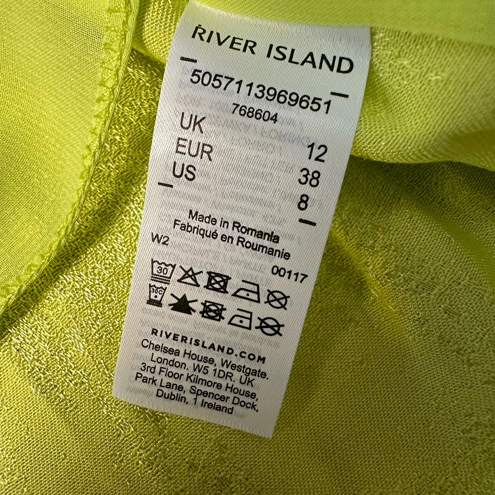 River Island citrus satin tube top Keyhole neck Size‎ US 8 - Image 6