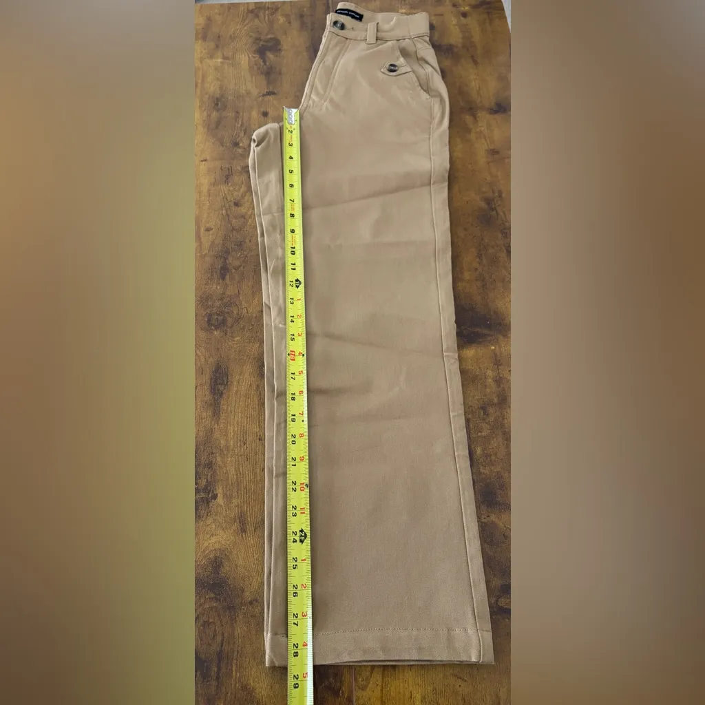 NWT Universal Standard Women Size 4XS (00-0 / XS) Camel Straight Leg Twill Pants - Image 8