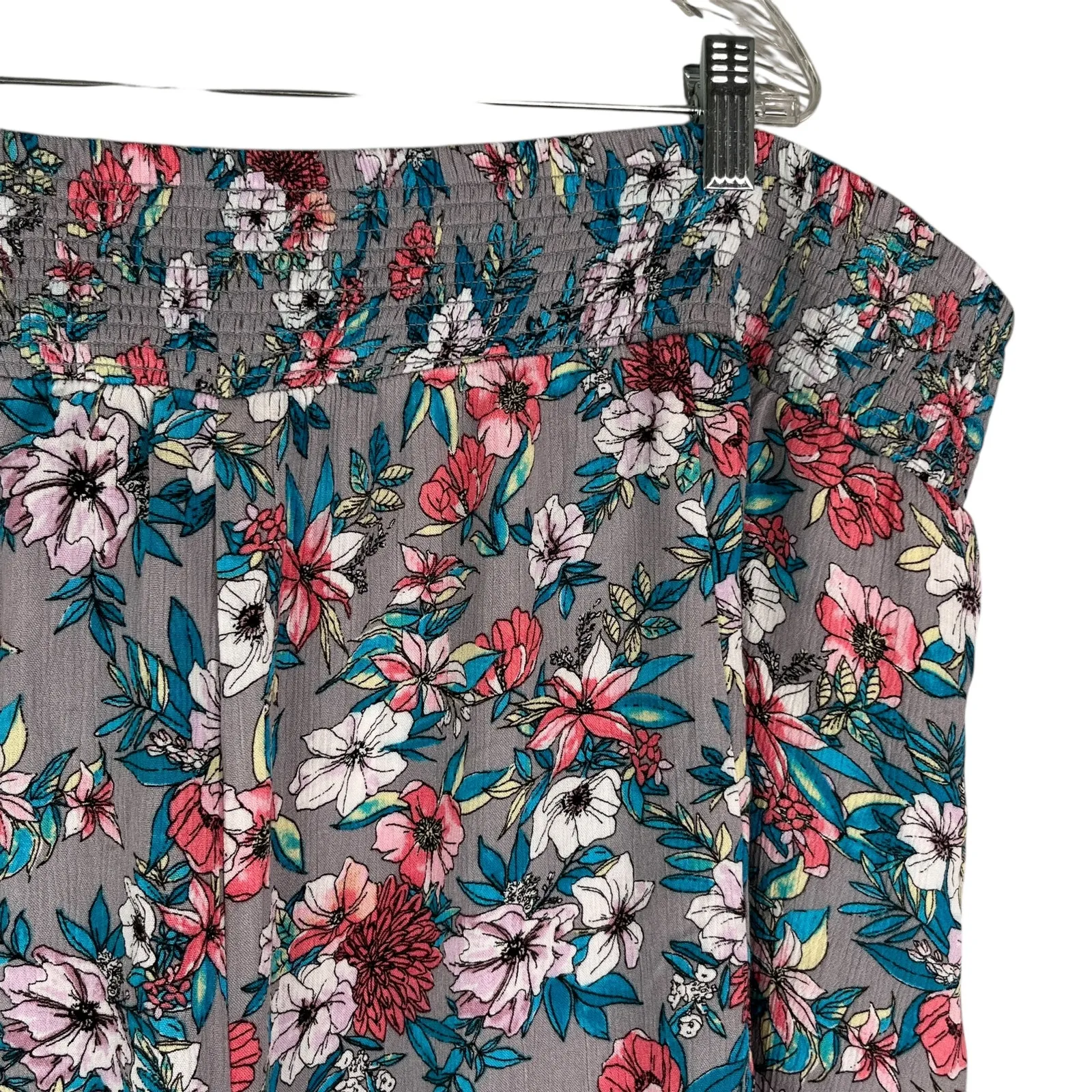 Torrid Gray Floral Crinkle Gauze Flouncy 5" Shorts 4X Pockets New - Image 7