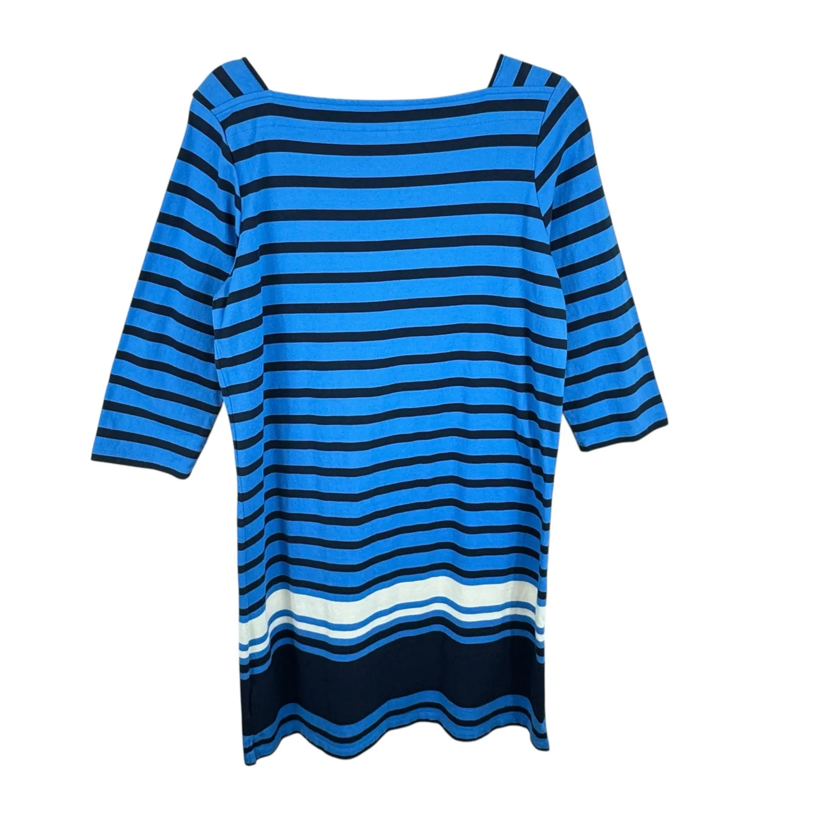 L.L. Bean Cotton Mariner Striped Dress Medium - Image 2