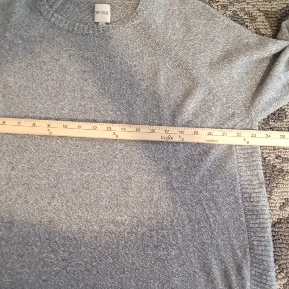 Nic+Zoe Blue Gray Crew Neck Sweater Womems 1X - Image 7