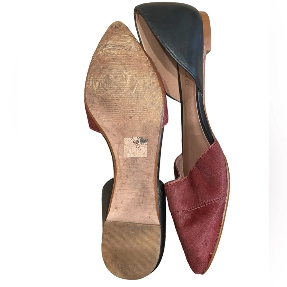 Madewell D'Orsay Red Calf Hair/Black Leather - Image 6