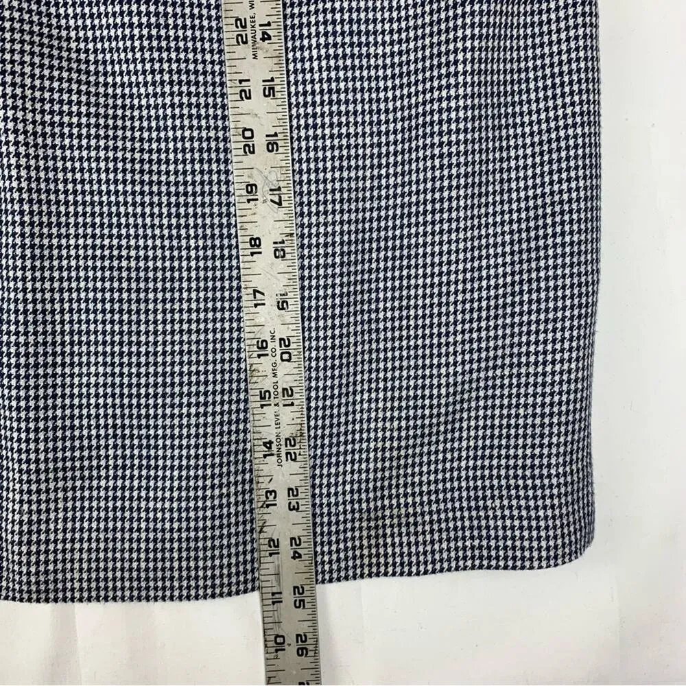 Pendleton womens 14 16 two piece suit skirt set houndstooth navy white show blaz - Image 15