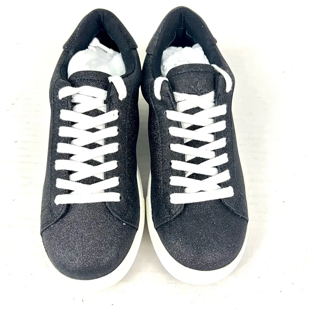 NIB - Isaac Mizrahi Live! Lace-Up Black Glitter Sneakers - Size 5.5 - Image 2
