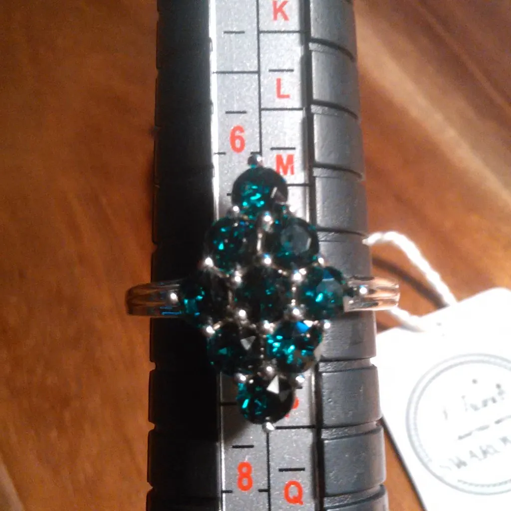 Swarovski Emerald Color Crystal Platinum Bond Ring (Size 7) - Image 4
