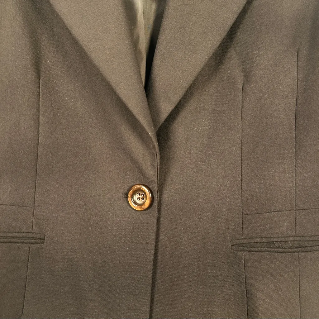 Vintage Bill Blass Women’s Suit Jacket Sz 12 Dark Academia Minimalism 90’s Brown - Image 5