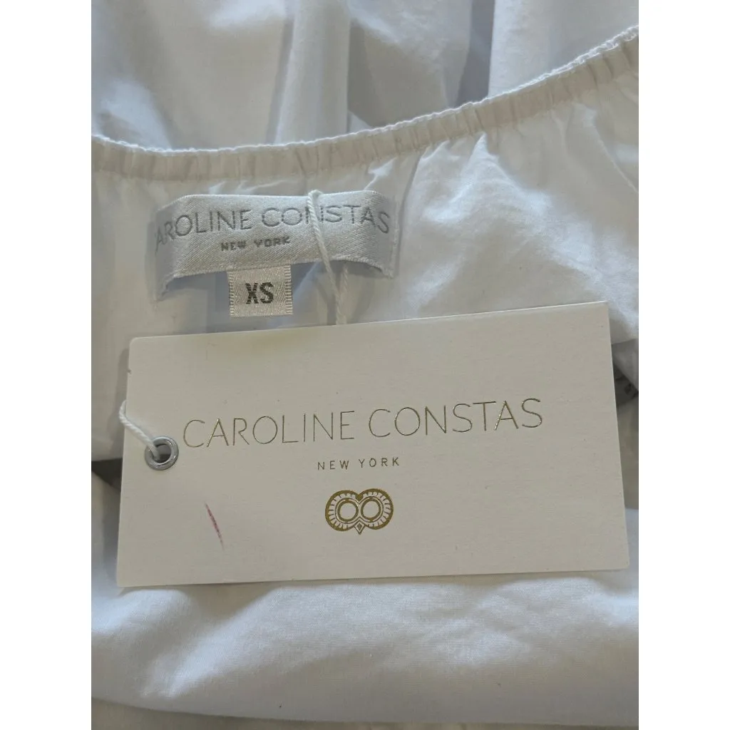 CAROLINE CONSTAS Orella Scoop Back Mini Dress in White X - Image 8