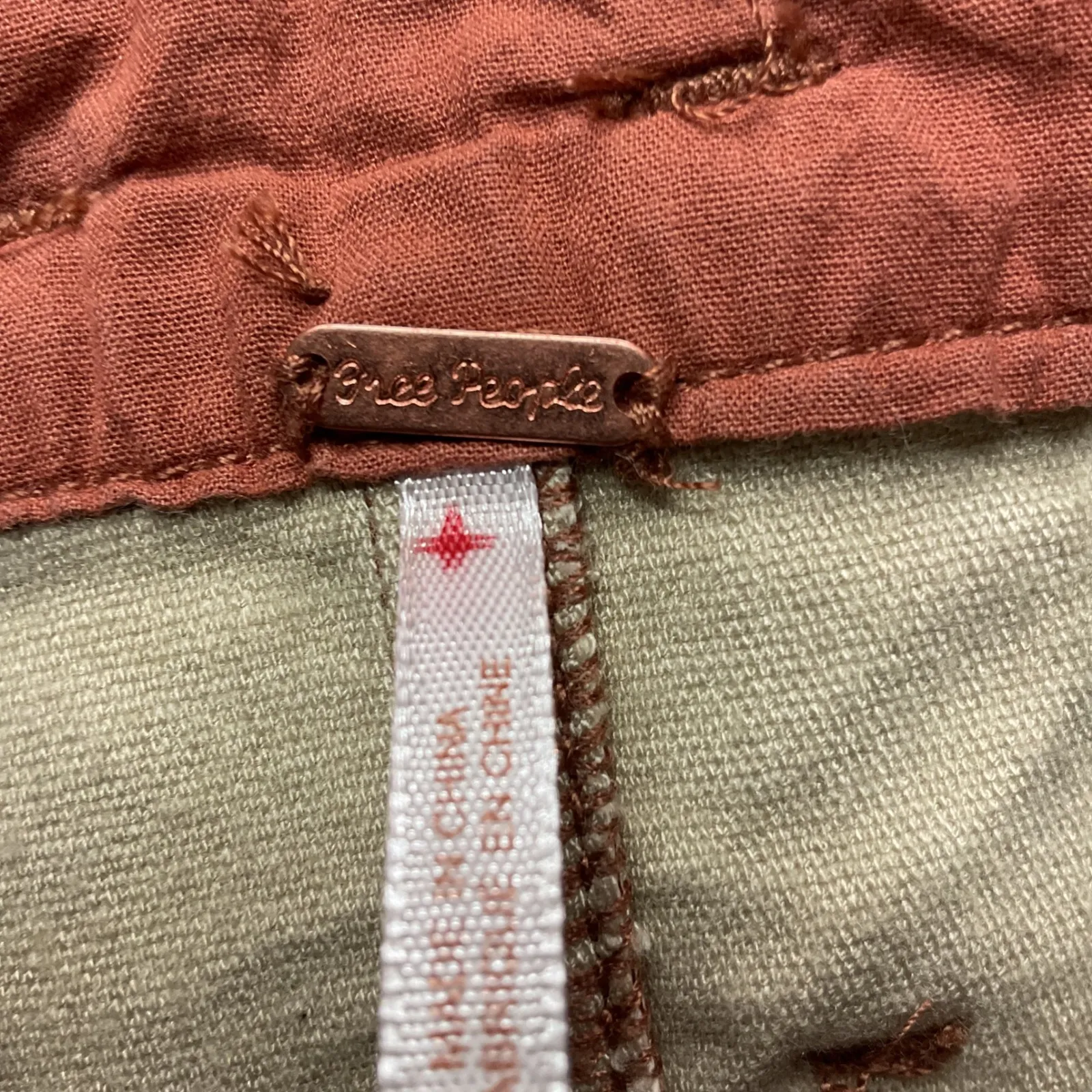 Free People East Of Eden Vegan High Rise Belted Pocket Mini Skirt Orange Size 30 - Image 6