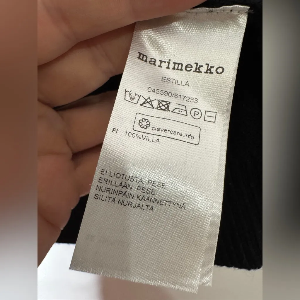 Marimekko XS Black Wool Open Cardigan Sweater‎ - Image 4