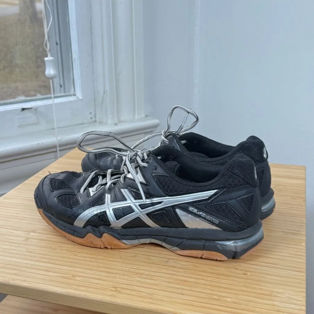 Asics Gel Tactic Black Silver Volleyball Sneakers Womens Shoe Size 8 B554N - Image 4