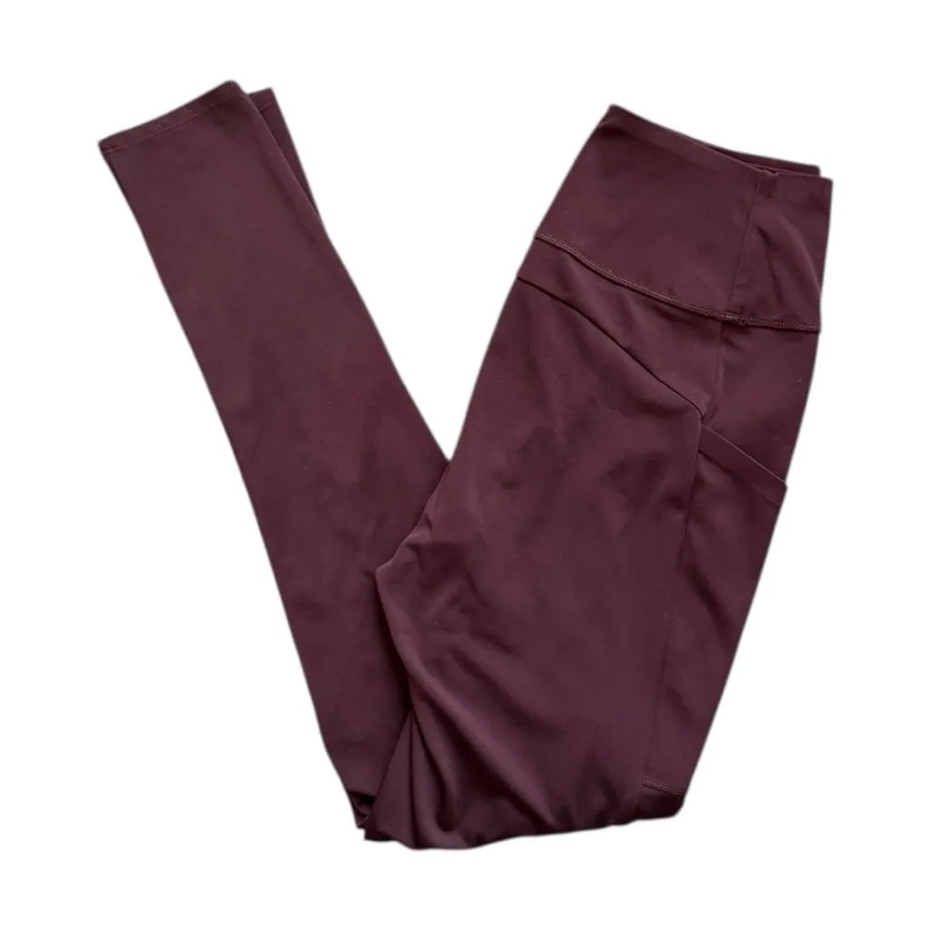 Soma Nonstop Leggings Women’s Medium Burgundy High Rise Athletic Phone Pocket - Image 2