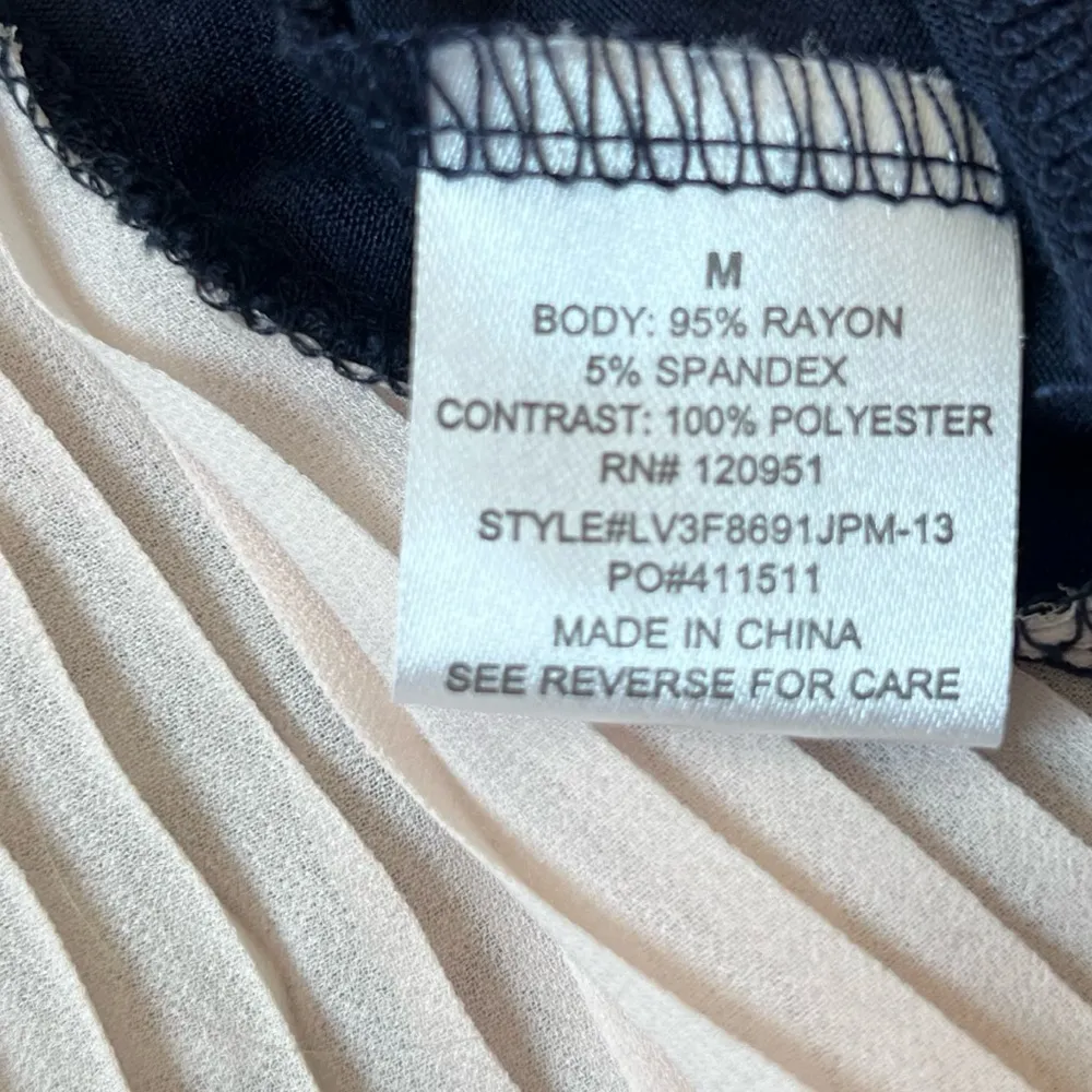 Pinque High Low Women’s Button Down Collared Tank Top Navy Blue Cream White M Size M - Image 5