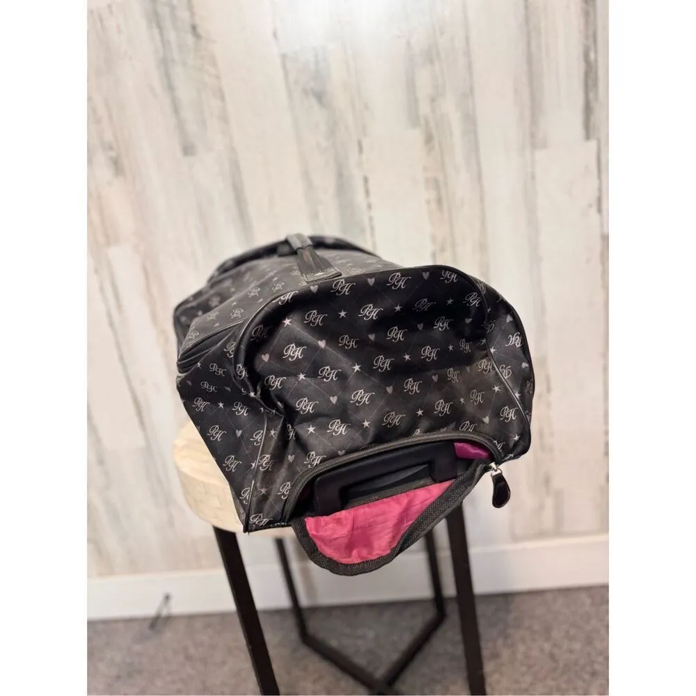 Paris Hilton Rolling Carry On Travel Bag Heiress By Paris Hilton Pink Liner Black - Image 5