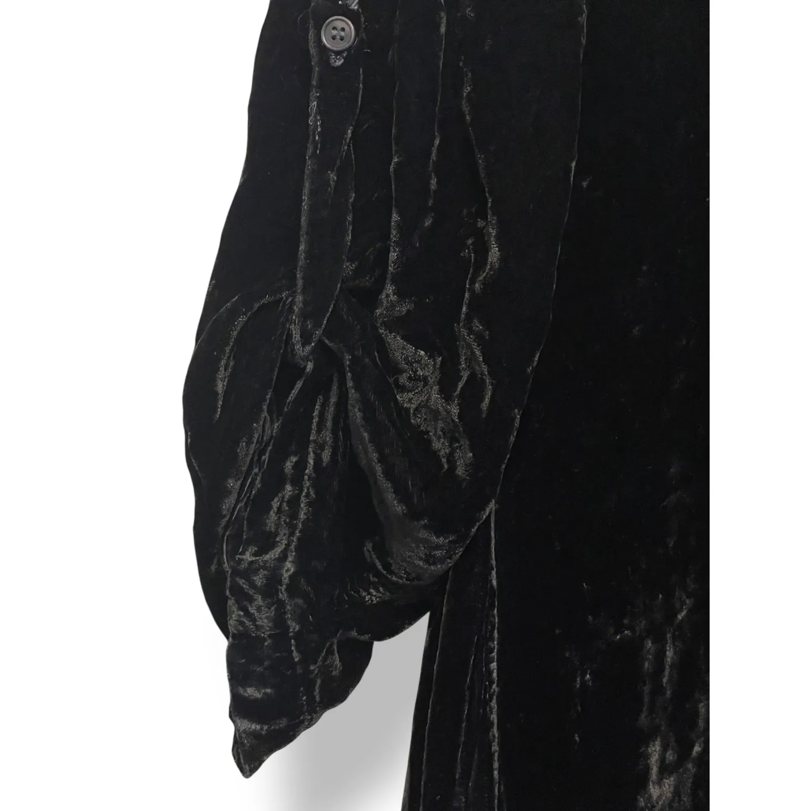 CP Shades Regina Velvet Dress Women Size Small Black Silk Blend‎ Shirt Tab FLAW - Image 5