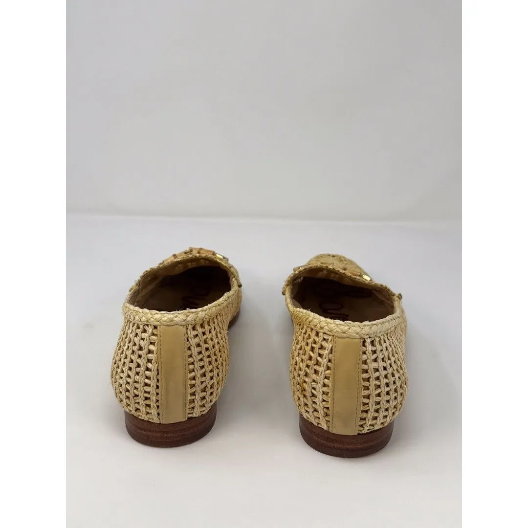 Sam Edelman Womens Loafer Brown Natural Slip On Flats Rattan Casual Boho US 8.5 - Image 8