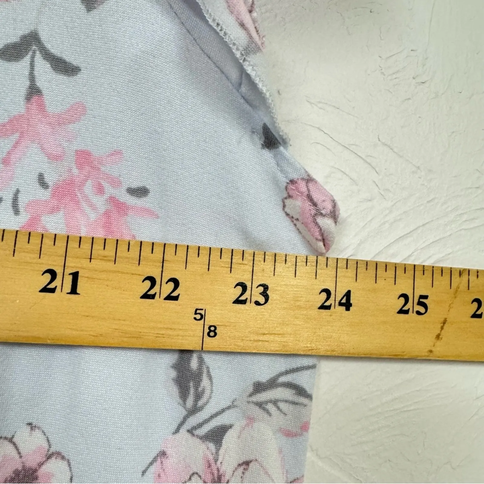 Laura Ashley Blue Floral Sleep Shirt Dress Nightgown Womens L Pajamas Comfort - Image 7