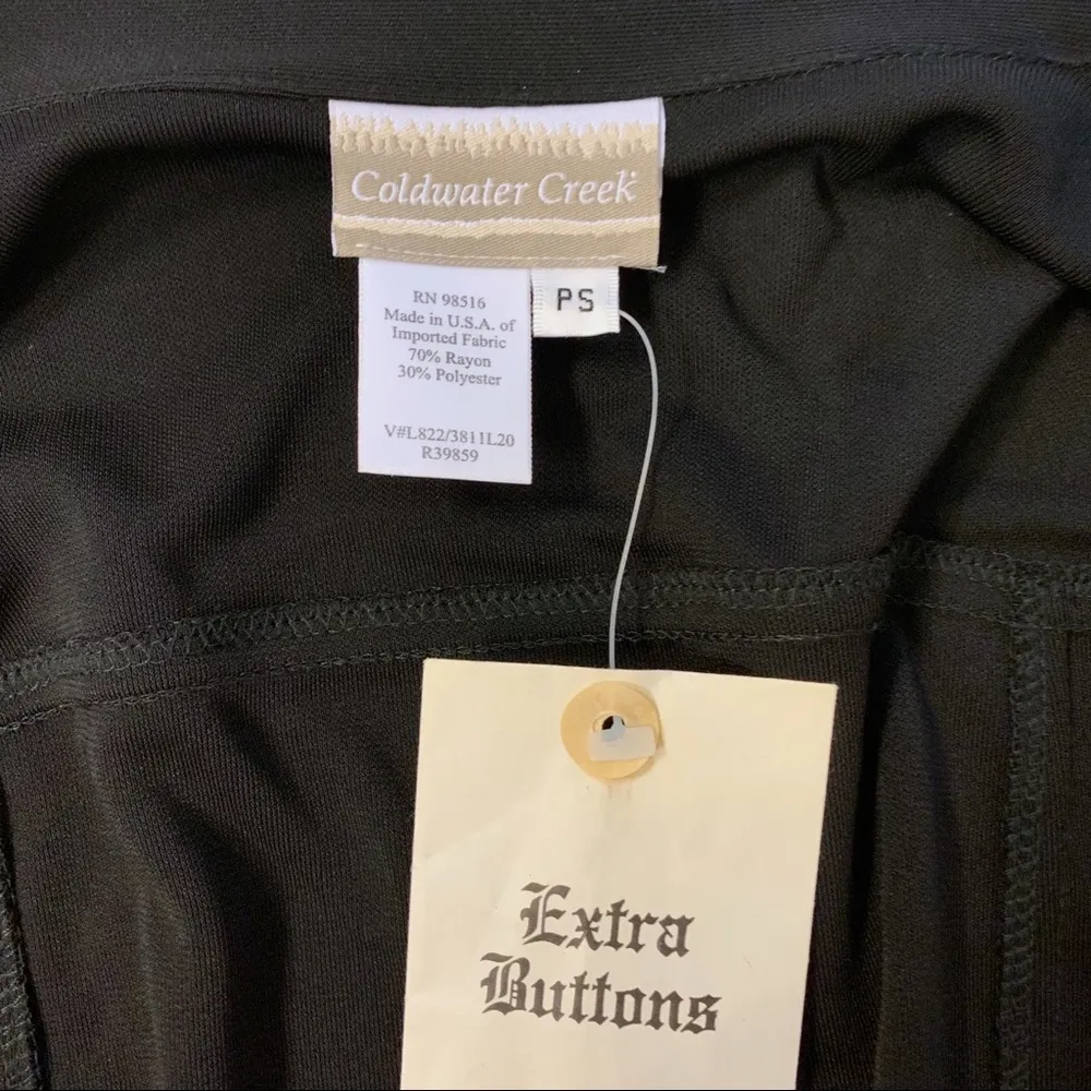 NEW Coldwater Creek Sleek Black Button Front Cardigan Sweater - Image 2