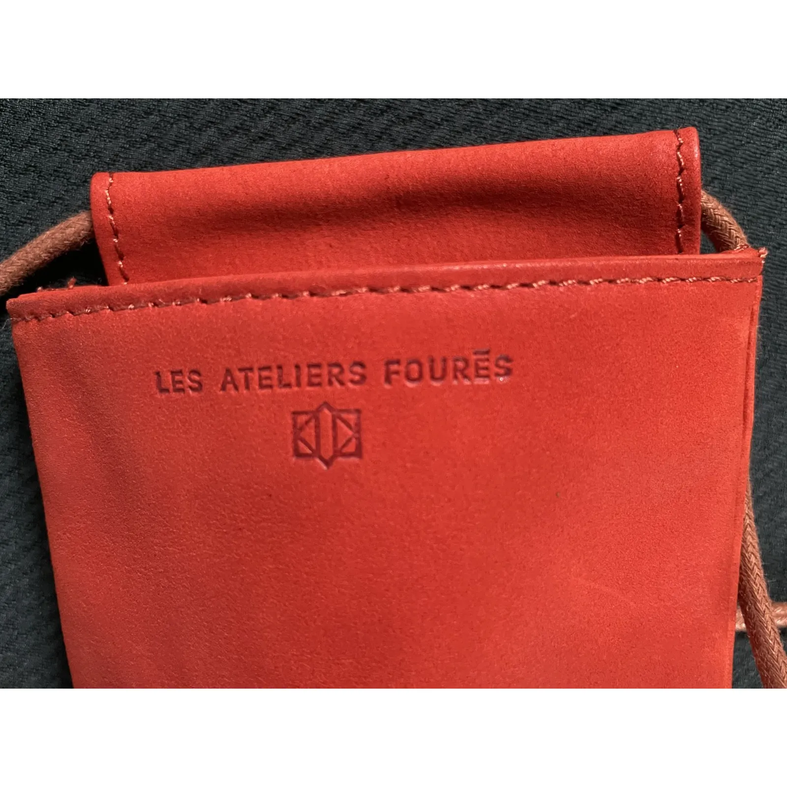 Ateliers Fourès "Circé" Leather Phone Pouch Micro Crossbody Orange Confite NWT - Image 4