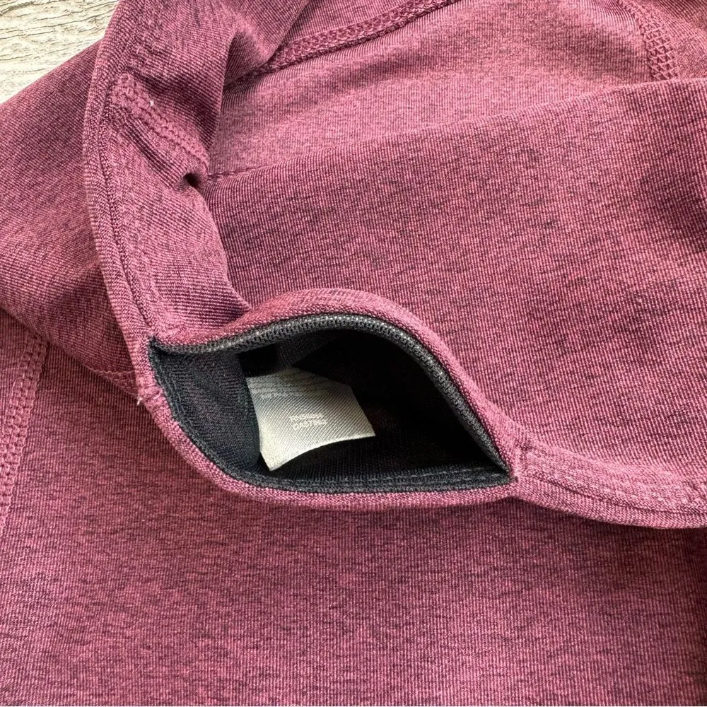 Z by Zella Women's Crop Running Leggings S SM Small Maroon Burgundy Tulip - Image 7