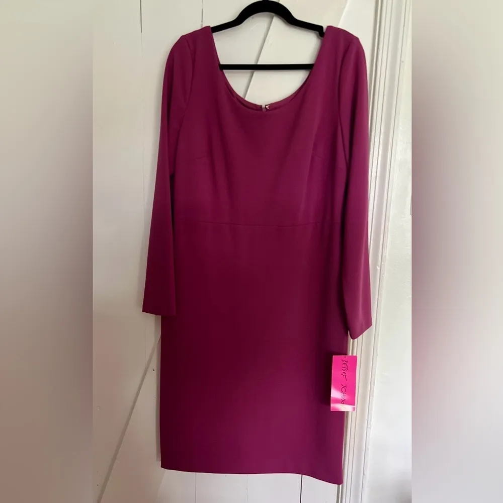 Long Sleeve Scuba Crepe Midi Dress - Image 3