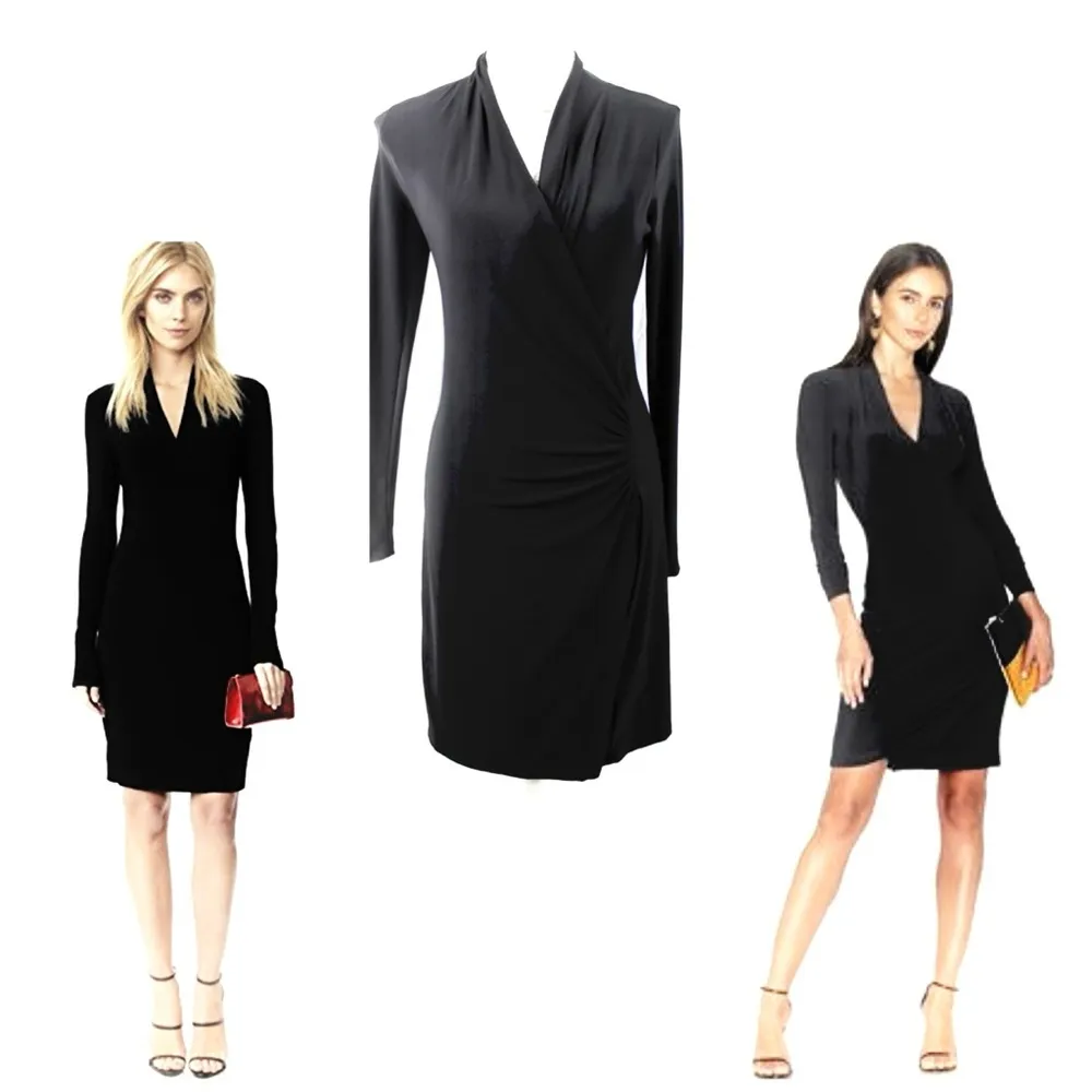 NORMA KAMALI Long Sleeve Modern Side Drape Dress in Pewter size XS - Image 4