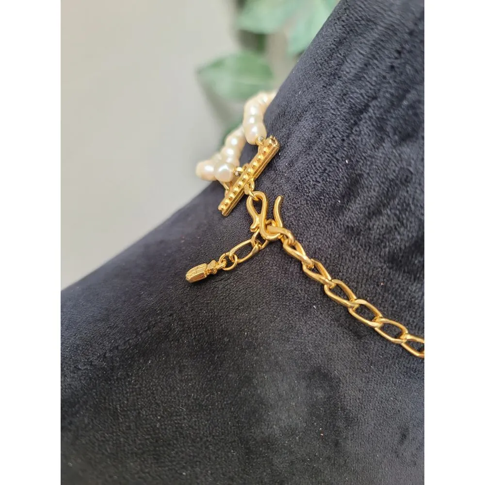 Women's Pearl Beaded Choker Necklace With Hook Clasp Elegant Layered Style Gold - Image 6