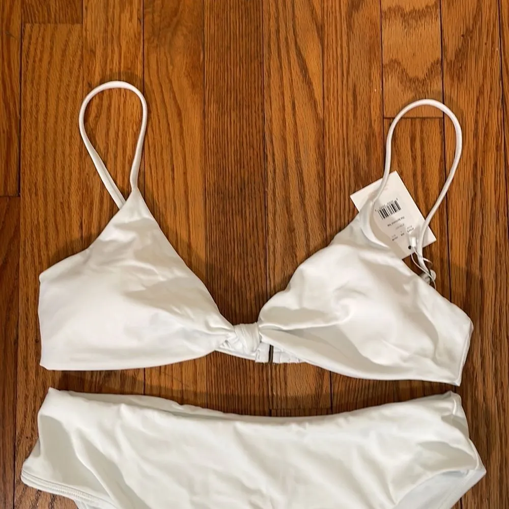 Andie bikini Set Santorini Top 90s High Waisted Bottom White size L NWT - Image 5