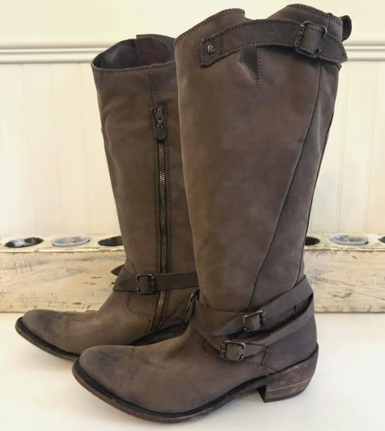 Liberty Black Boots Womens Size 10 Brown Leather Tall Riding Harness Western - Image 1