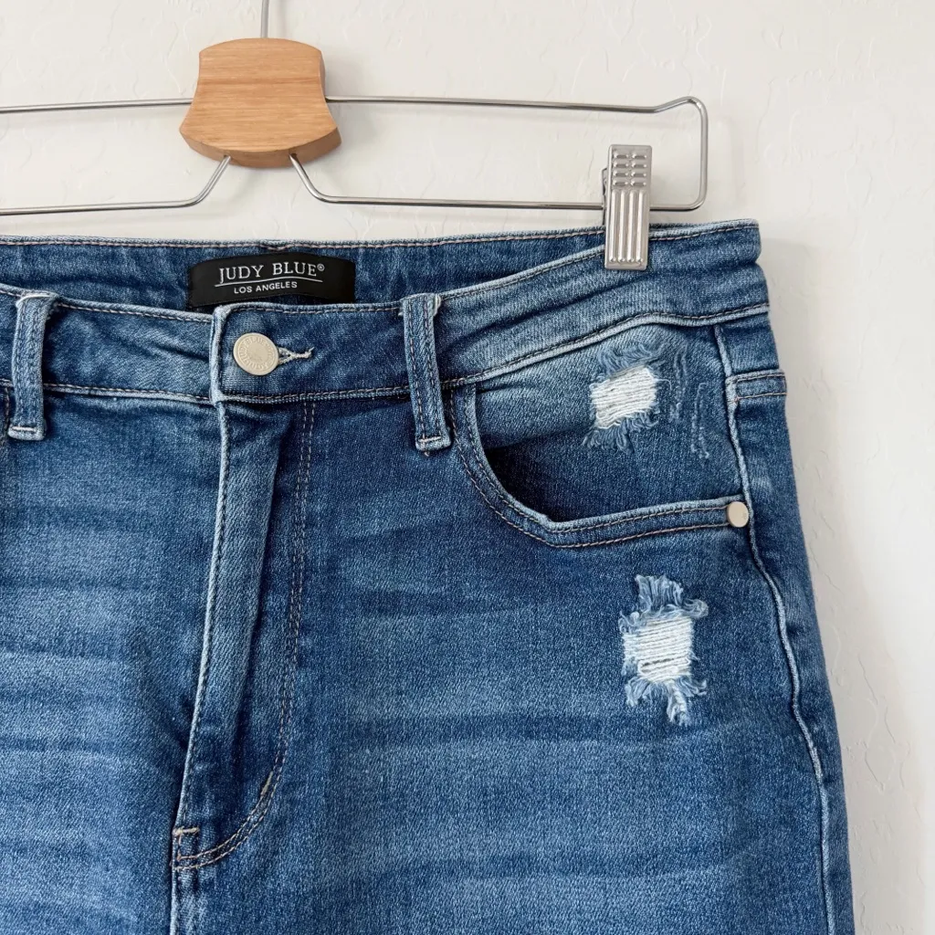 Judy Blue RAINBOW EMBROIDERED HIGH RISE CROPPED STRAIGHT LEG Size 31 - Image 11