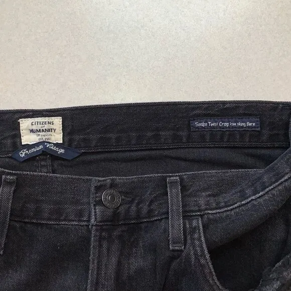 Citizens Of Humanity Sasha‎ Twist Crop Flare 27 Black Hawk NWT - Image 6