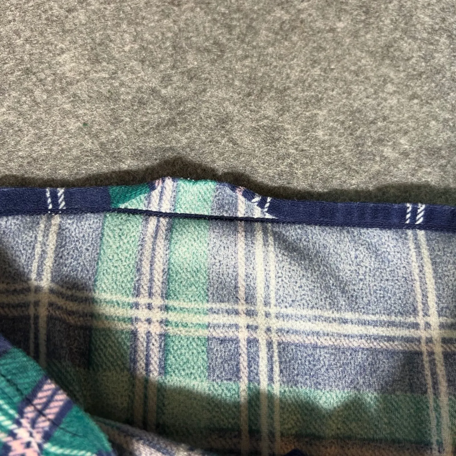 Nautica Plaid Pajama Set Top Pants Sleepwear Women's Medium Blue Green‎ Fleece - Image 6