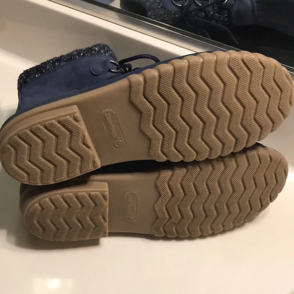 BareTraps Women’s Fabulous Navy Blue Faux Suede Rubber Lace-Up Rain Snow Boots - Image 8