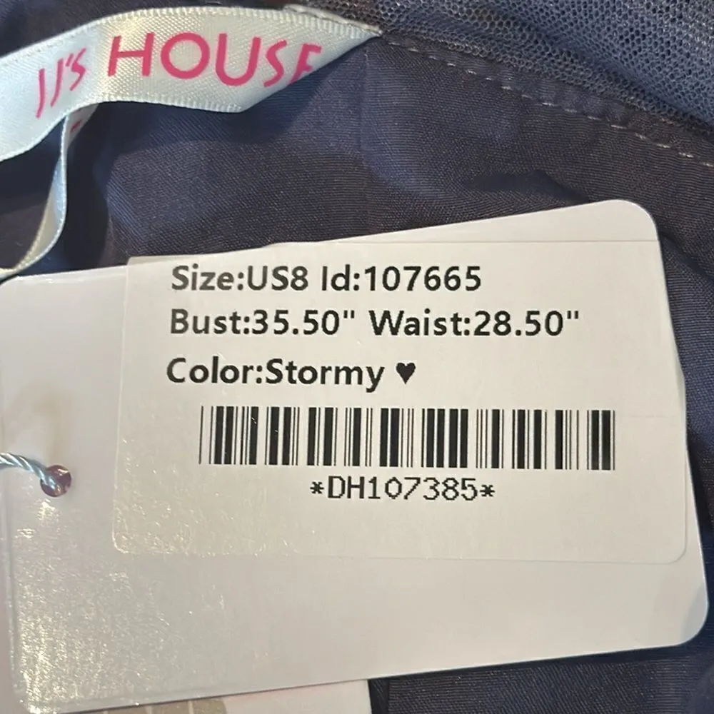 Women’s Full Length Chiffon Formal Mother of the Bride Dress Zip Back Size 8 NWT Blue - Image 10