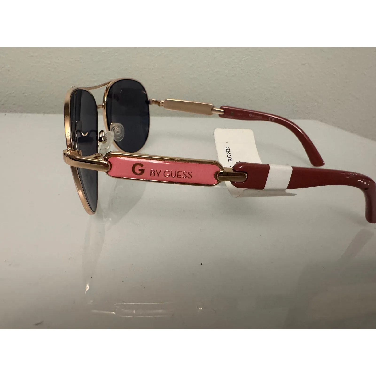 G by Guess shiny rose pink Aviator sunglasses NWT - Image 3