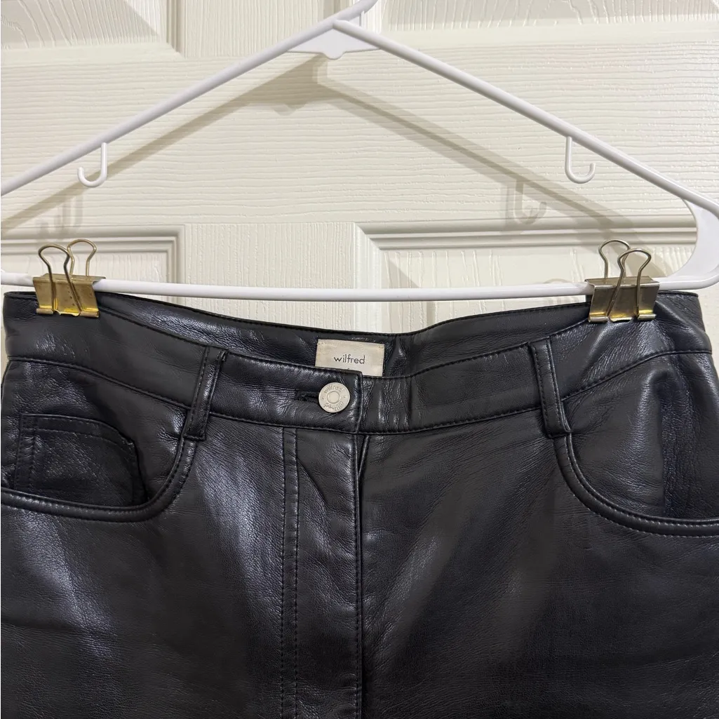 Aritzia Wilfred Black Leather Pants - Image 2