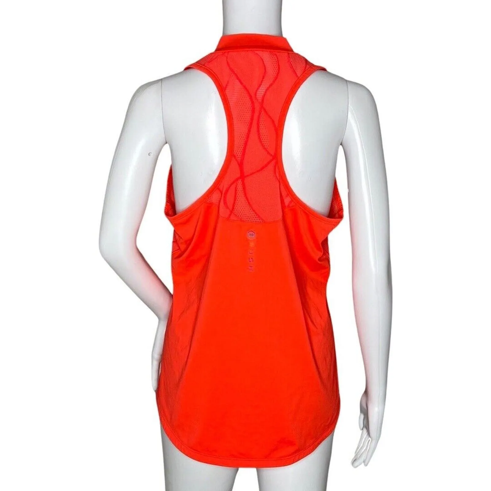 Under Armour Tank Womens Medium Orange‎ UA Rush High Neck Gym Workout Athleisure - Image 4