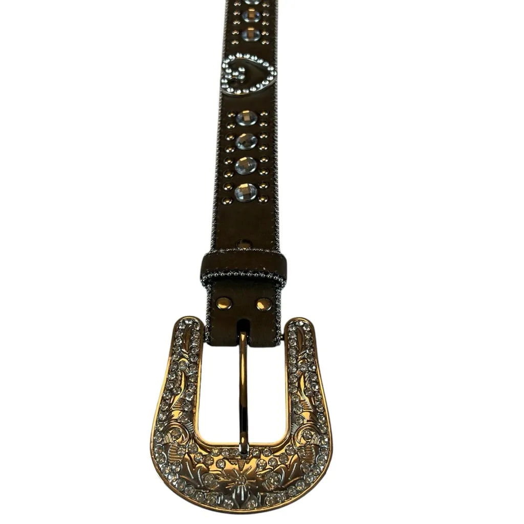 Blazin Roxx Women’s Cowgirl Concho Leather & Rhinestone Belt XL - Image 11