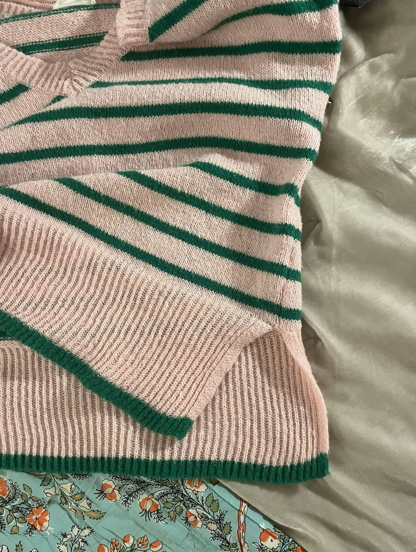Peppermint Blue  Pink & Green Striped Sweater - Image 4