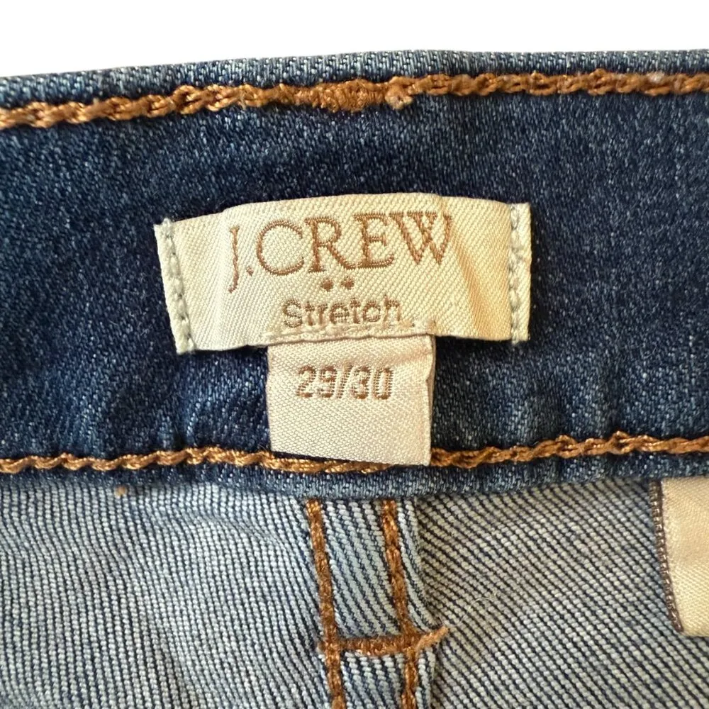 J. Crew 29/8 medium wash stretchy button zip five pocket skinny jeans - Image 8