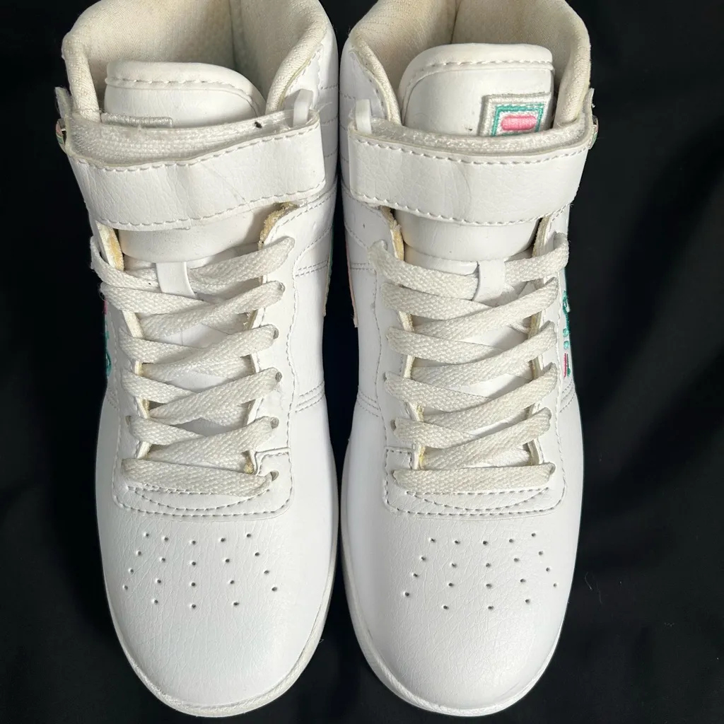 Fila White High-Top Sneakers with Colorful Details - Image 2