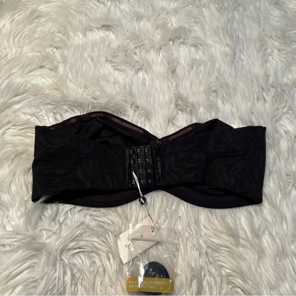 Aisilin Strapless Bra Black Lace 38DD Size undefined - Image 9