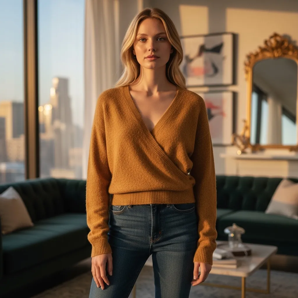 Madewell alpaca wool blend ballet wrap sweater m - Image 9